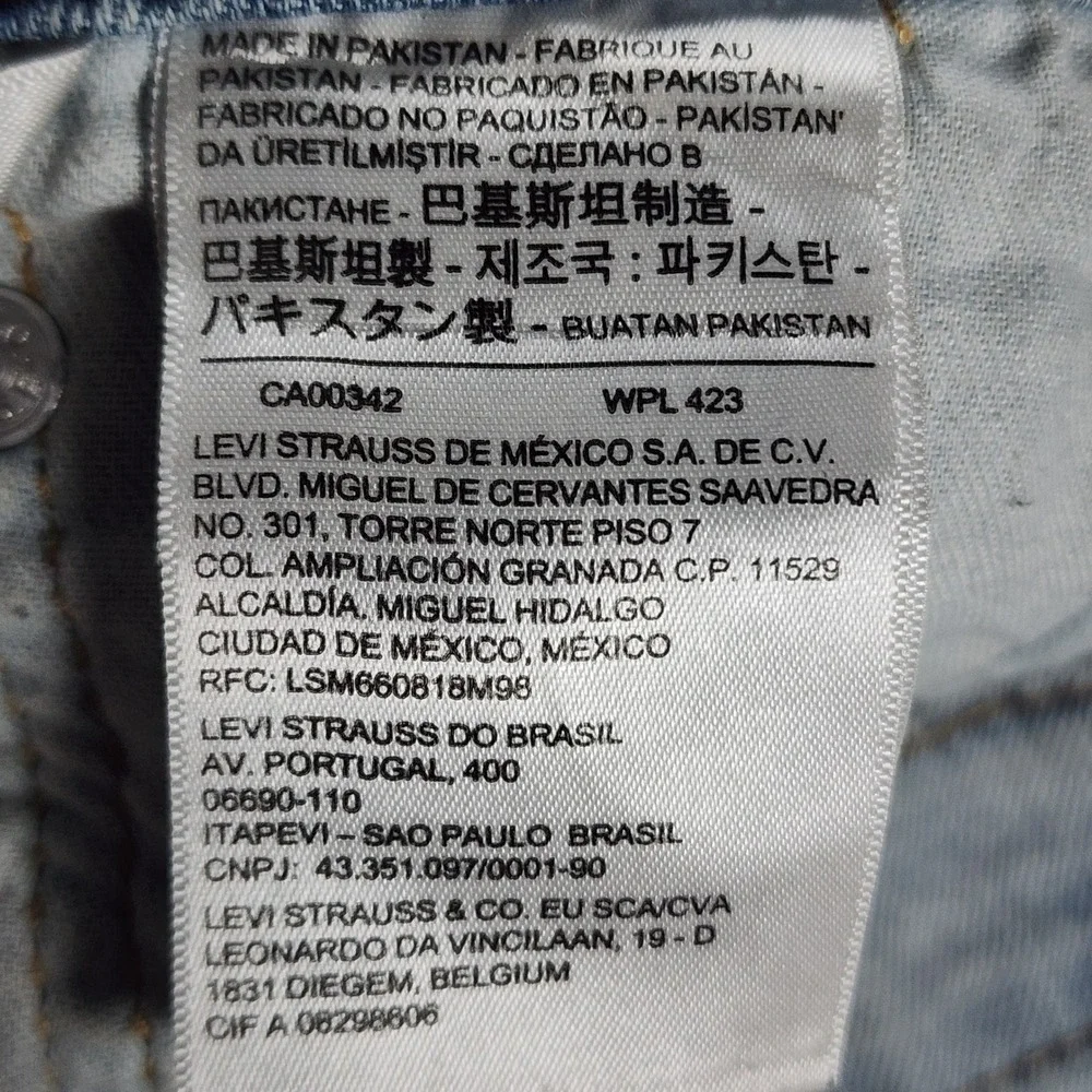 Levi's 511 Slim Fit Jeans Mens 36x29 Fit 35x27.5 Light Wash Denim Stretch